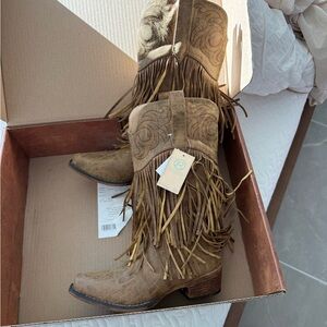 Fringed Brown Western Boots New Brown